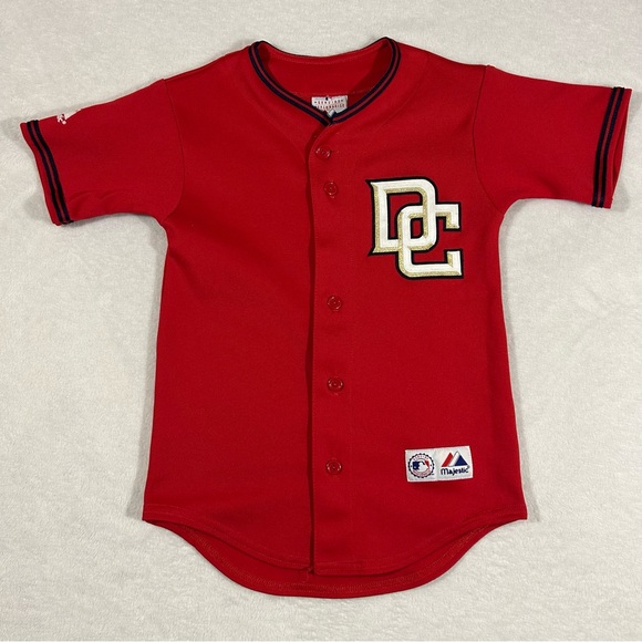 VTG Youth Majestic DC Jersey Nationals Size Small Red Blank - Picture 1 of 9